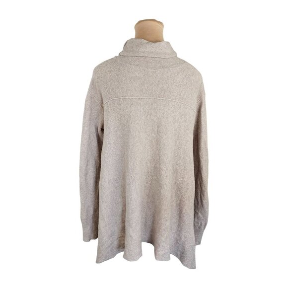 Free People Light Off White Long Sleeve Sweater w/ Mock Neck Sz S - Picture 5 of 8